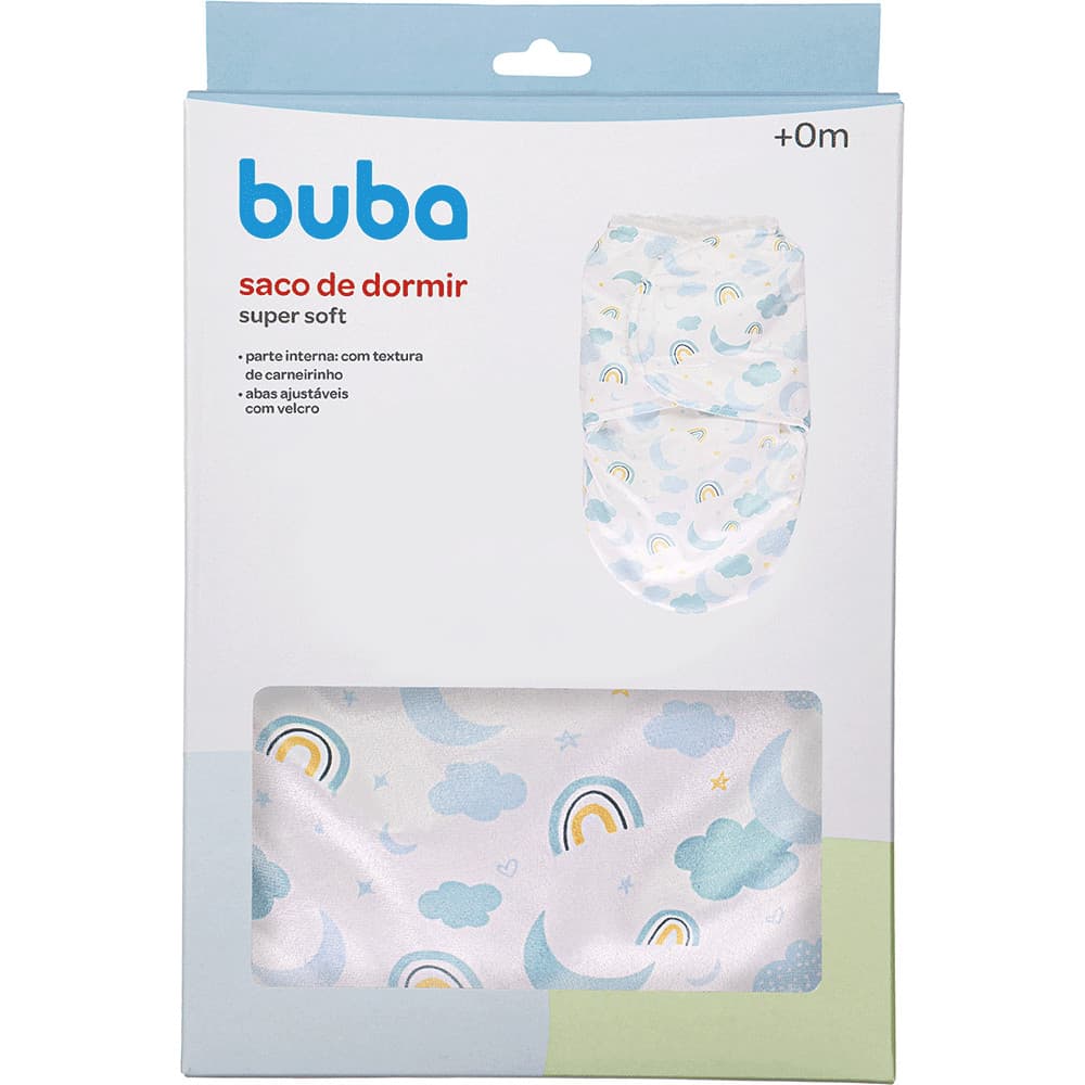 Saco De Dormir Buba Super Soft Estampado Azul Lançamento buba
