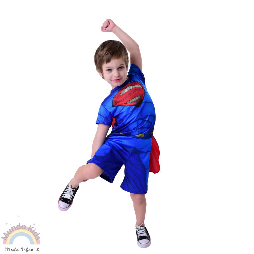 Fantasia Infantil Superman Curto Com Mascara e Capa Envio Imediato
