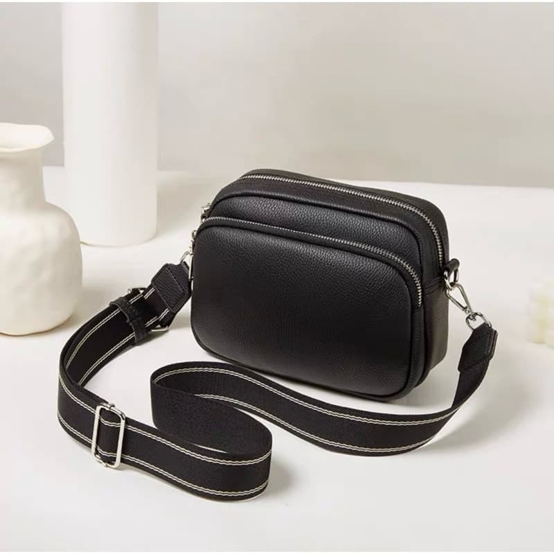 Bolsa Feminina De Ombro Transversal Com Alça Courinho 3 Divisórias Elegante