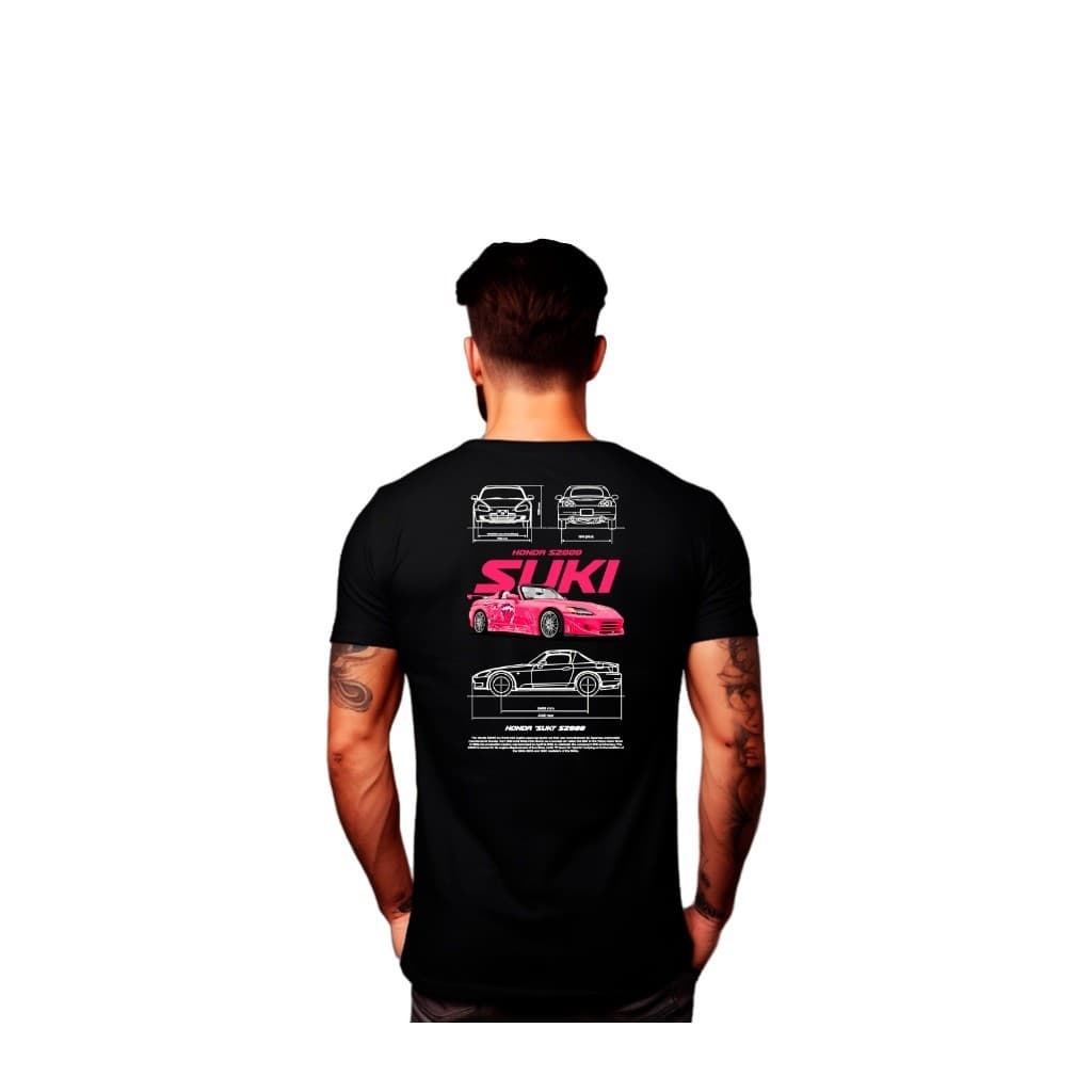 Camiseta Camisa Longline  Em 100% Algodão Carro S2000 Suki