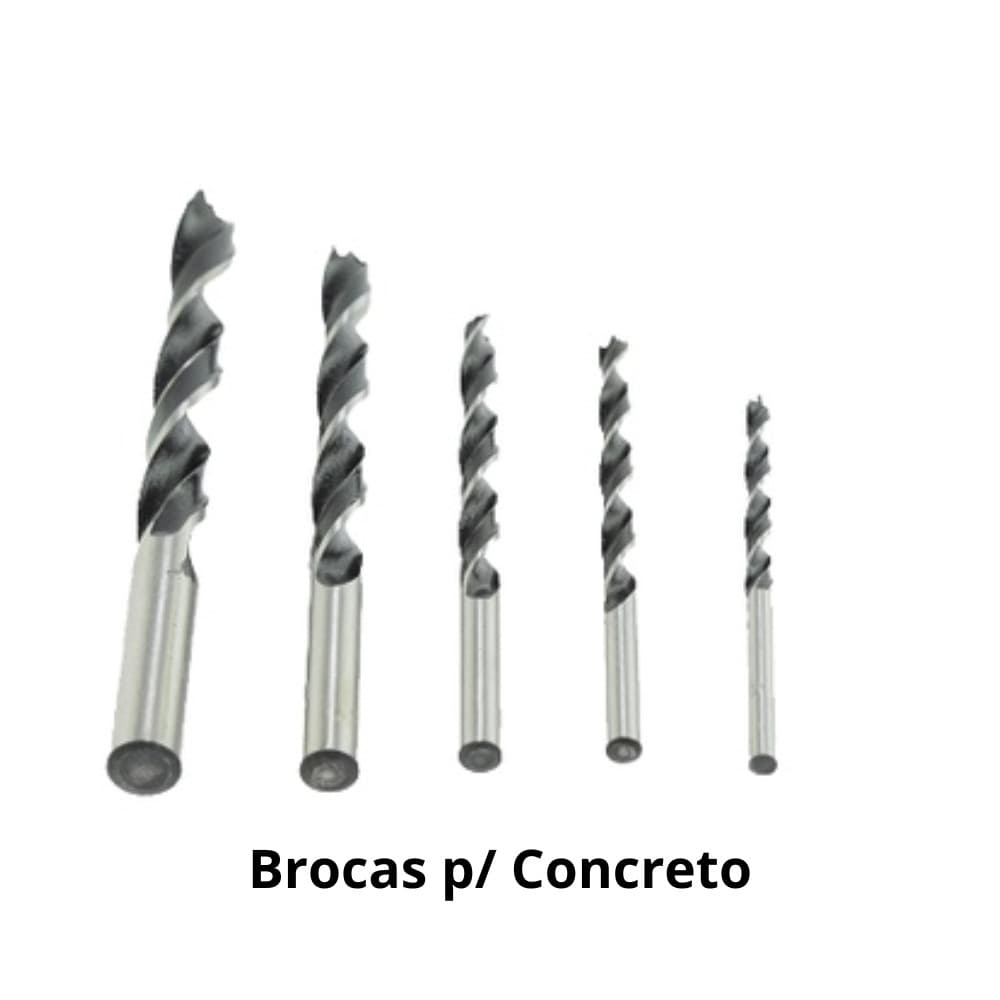 Jogo de Brocas 05 Peças 4,0/ 5,0/ 6,0/ 0,8/ 10mm Casa Construção Utilidades