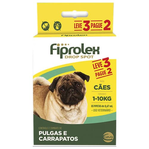 Antipulgas e Carrapatos para Cães Ceva Fiprolex Drop Spot de 0,67 ml Cães até 10 Kg