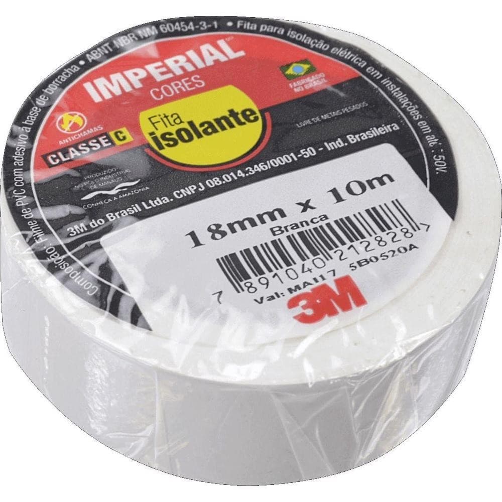 Fita Isolante Branca 18mm x 10m - 3M