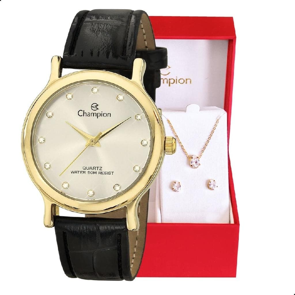 Relógio de Pulso Feminino Champion Couro Original CH22733B  Relógio Casual Masculino Original