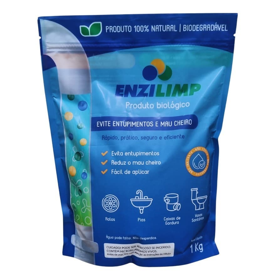 Enzilimp Limpa Fossa Séptica E Caixa De Gordura Enzimas 1kg Elimina Odores