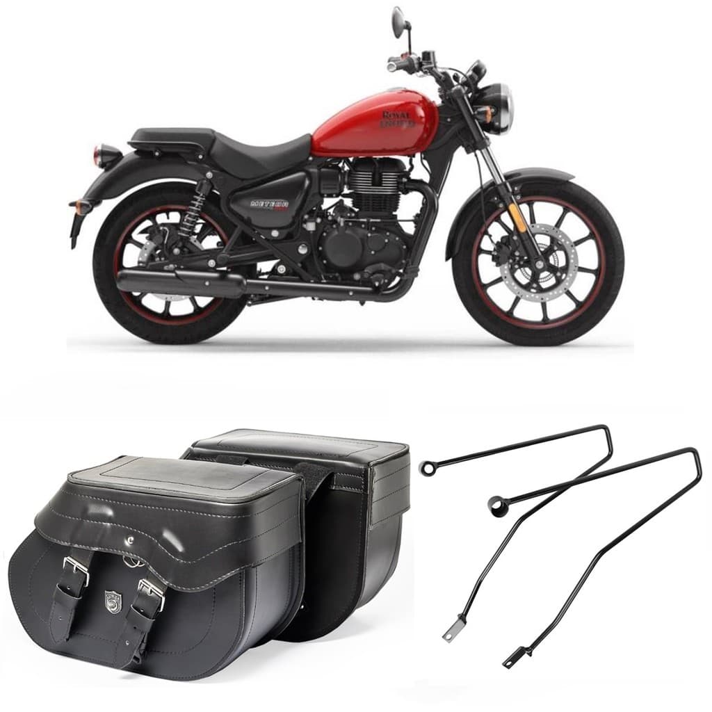 Bolsa Alforge Mala Baú Moto Custom Lateral 30 Litros Afastador Moto Royal Enfield Meteor 350