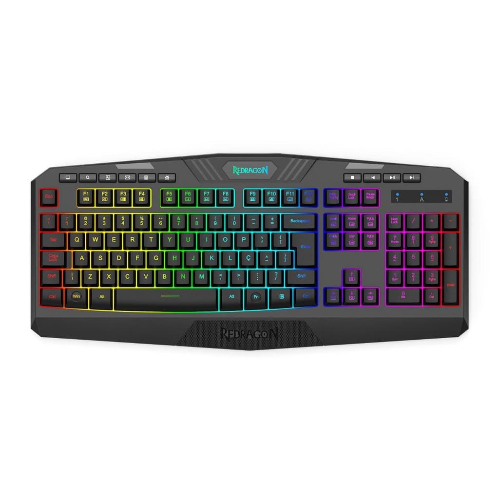 Teclado Gamer sem fio Redragon Harpe - ABNT2 - USB-C ou 2.4GHz - RGB - K503-KS