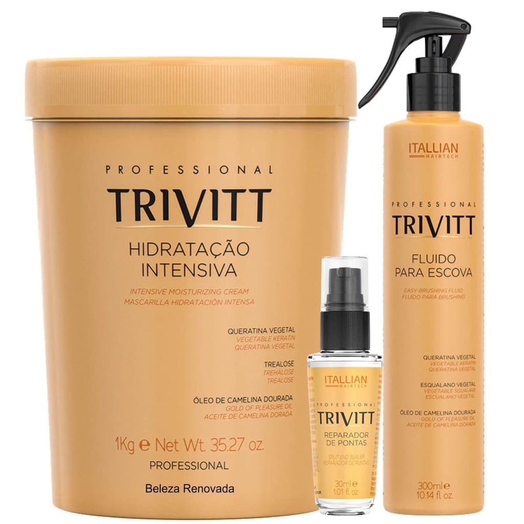 Kit Hidratação 1Kg - Fluido - Reparador De Pontas