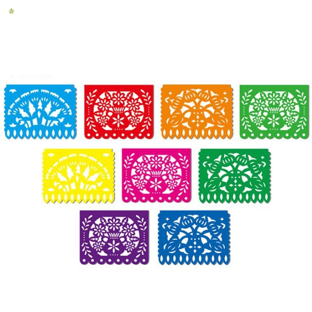 Mexicano Papel Picado Banner Fiesta Banners Plástico Reutilizável Guirlanda Decoração De Festa Em Casa