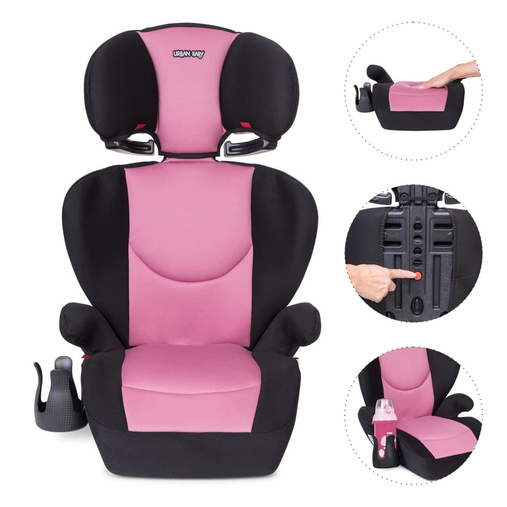 Cadeirinha Urban Baby Booster Verona 15-36kg 5 Posições Rosa