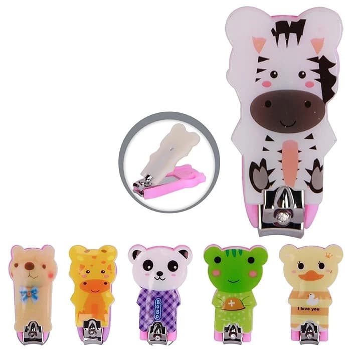 Cortador de Unha Bebê Infantil com Capa Bichinhos Coloridos e Divertidos Primeiros Cuidados Bebê