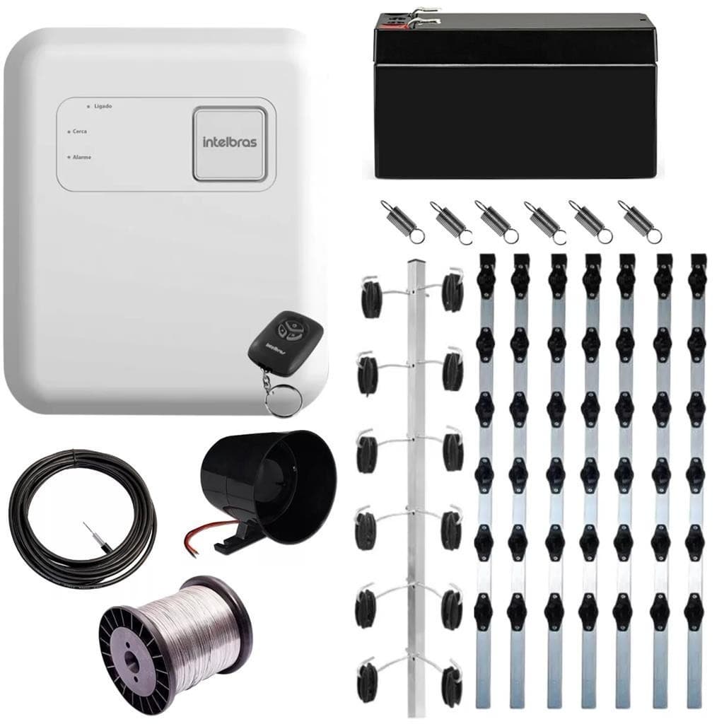Kit Cerca Elétrica Intelbras ELC 6012 p/100 Metros De Muro– Alta Potência e Segurança Profissional