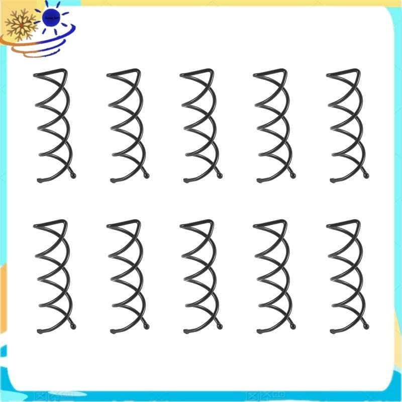 10 Pçs 1 Conjunto Espiral Parafuso Pino Grampo De Cabelo Torção Barrette (Preto)