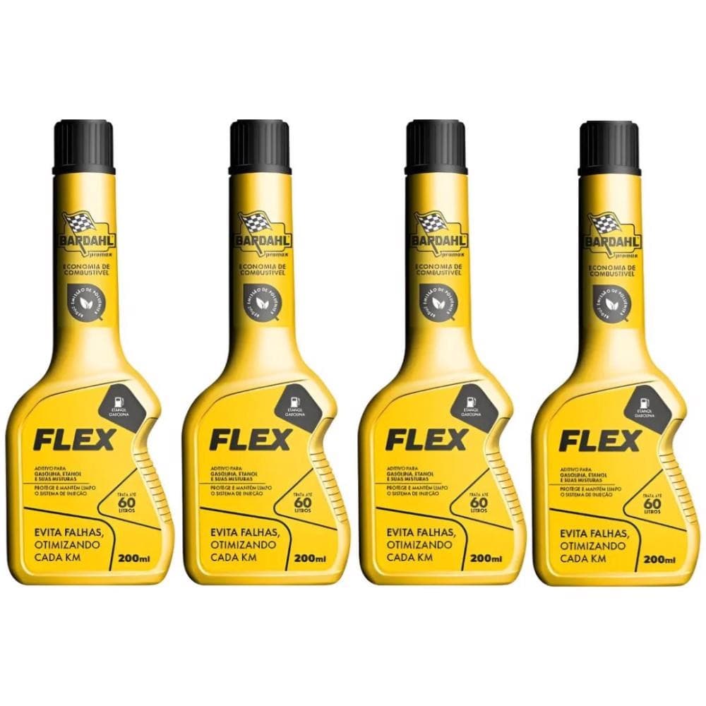 KIT 4 ADITIVOS COMBUSTIVEL (FLEX) 200 ML - UNIVERSAL GASOLINA/ETANOL