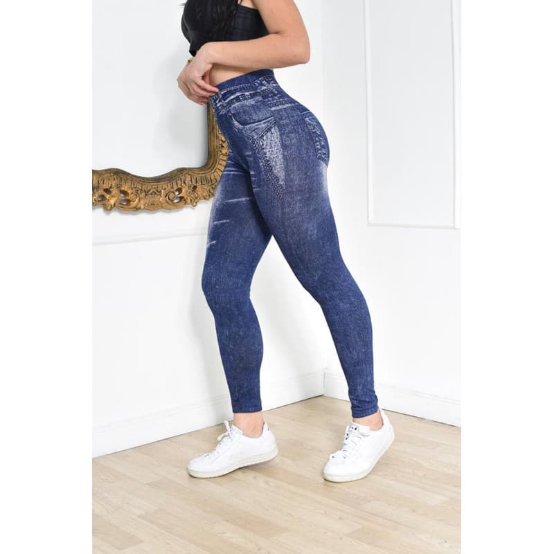 Kit com 2 Calças Legging Jeans Femininas | Tamanho Único | Modelos Sortidos Lançamento