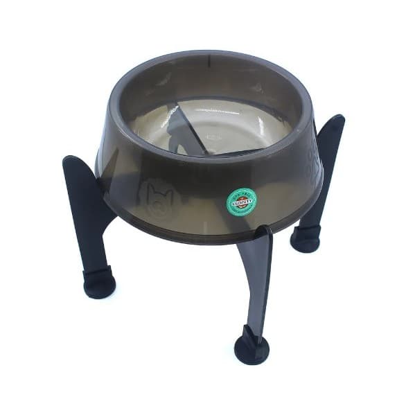 Comedouro Lilopety Kit Super-  Suporte Color M  - Preto c/ base Preto