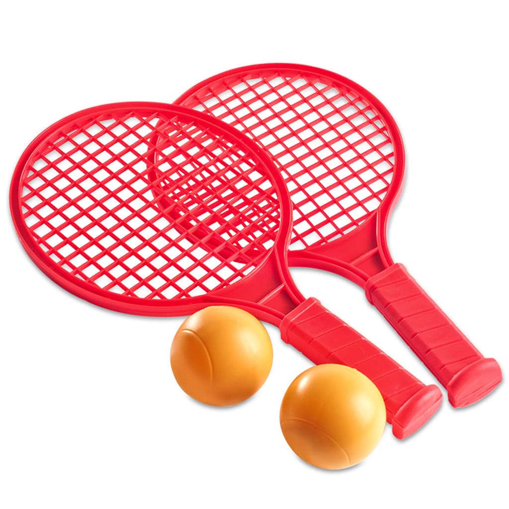 Brinquedo 2 Raquetes 2 Bolinhas Bola Infantil Crianças Areia Praia Terra Plástico PlasBrink