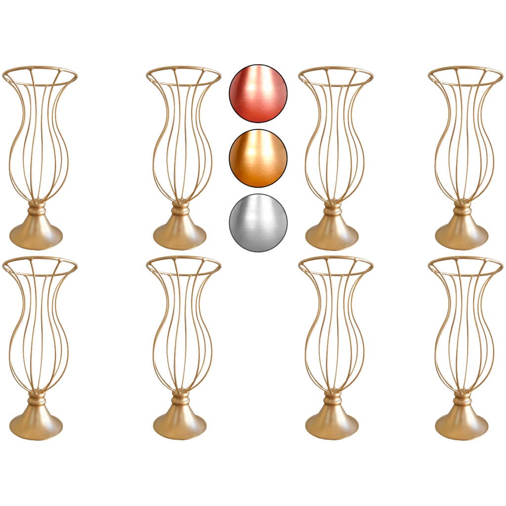 8 Vaso Dourado Armação De 30cm Para Pedraria Decoração de Mesa Festa Luxo