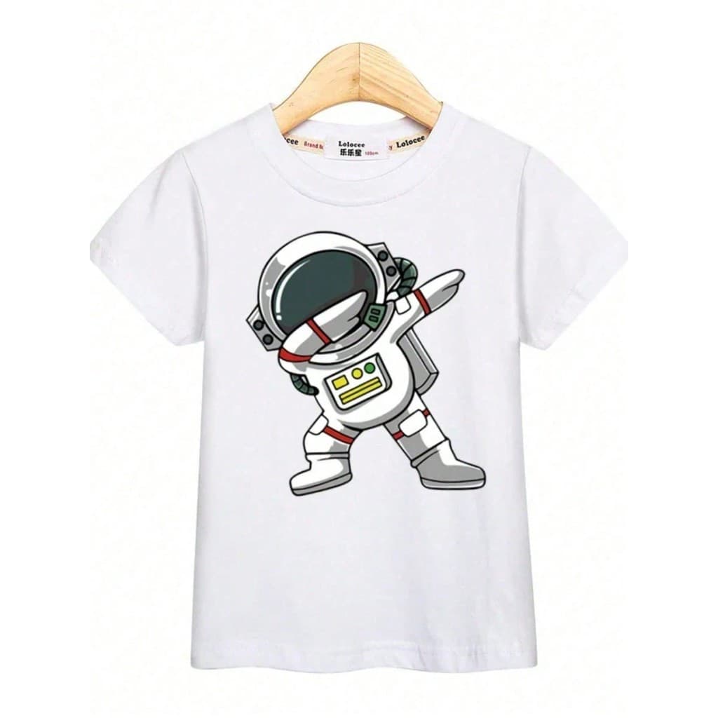 Camiseta T-Shirt Infantil De Astronauta Dos Desenhos Animados