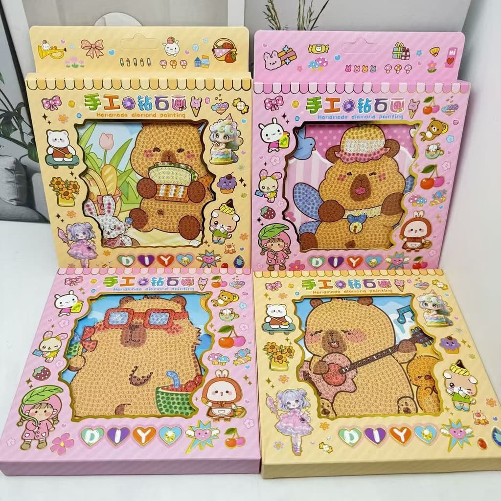 Kit Pintura Com Diamante Infantil DIY Desenho Animado Moldura Artesanato-CAPIVARA