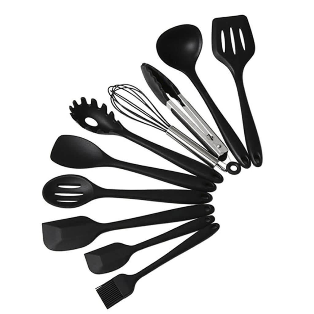 Kit 11 Utensílios De Silicone Espátula Colher Escumadeira Concha Cozinha