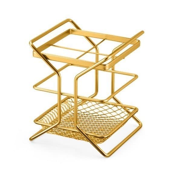 Porta Talher Com Divisórias Piatina Linha Dourado Fosco  Porta Talher Com Divisórias Piatina Linha Dourado Fosco