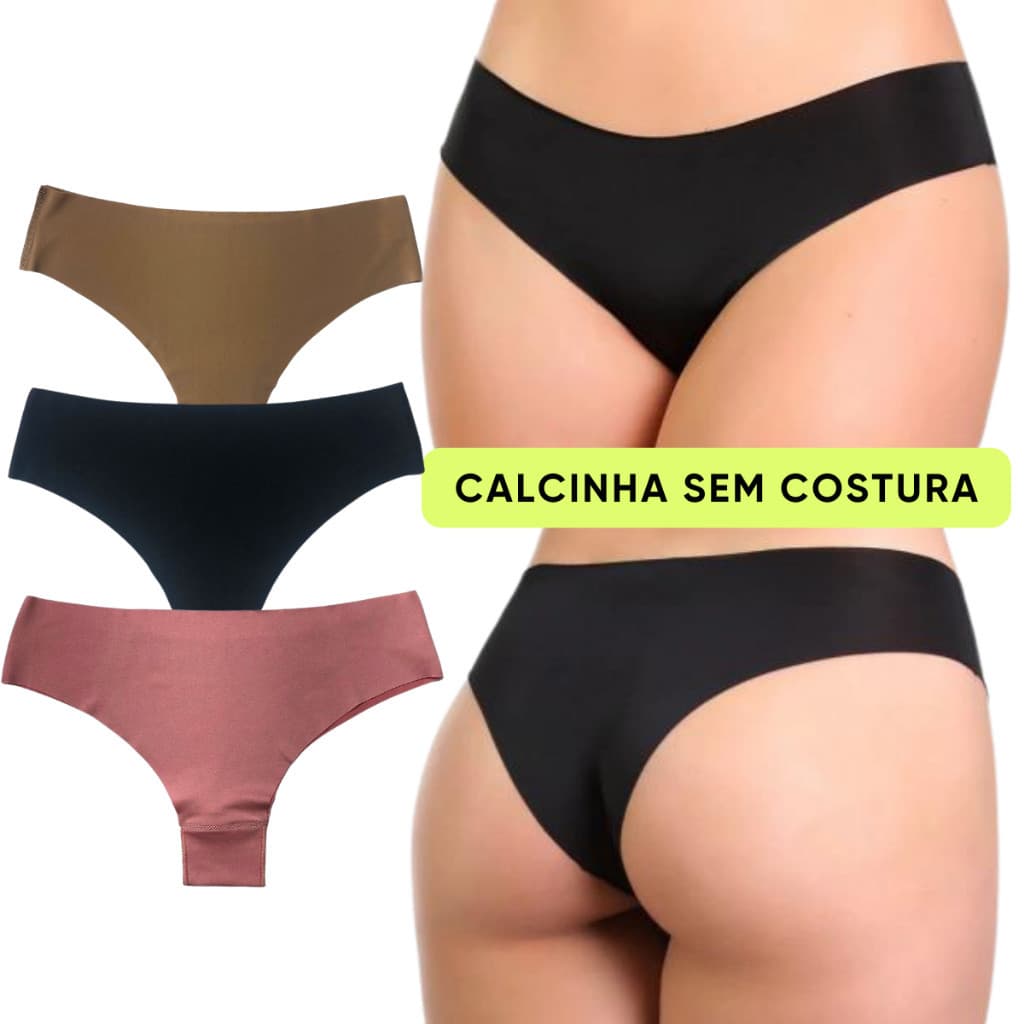 Kit Calcinha Sem Costura Corte a Laser Não Marca de 3 a 10 Peças