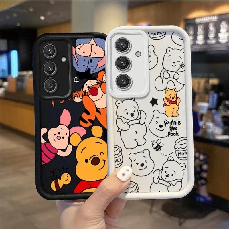 Capa De Silicone Flexível Prova De Choque Fofa Para Samsung A73 A72 A71 A53 A52 A51 A50 A33 Desenho Animado Winnie Pooh