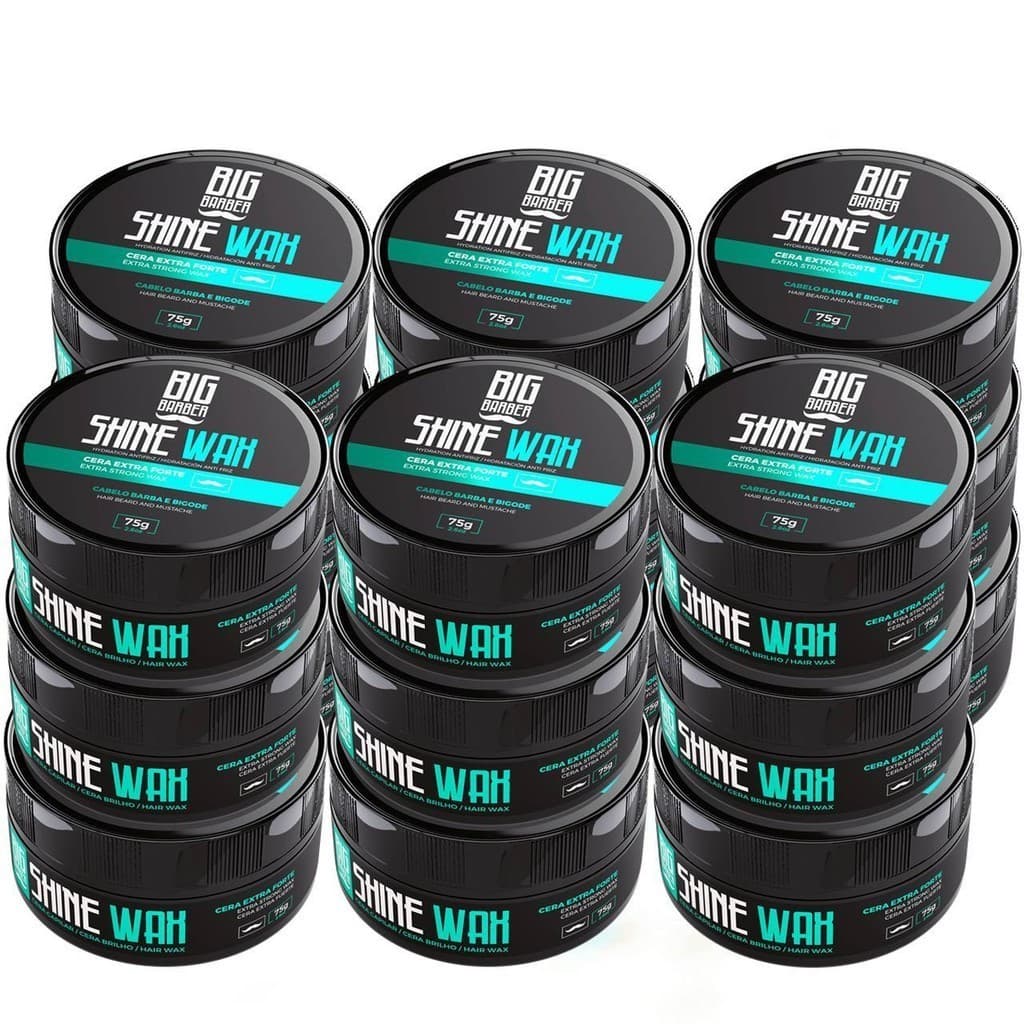 Pasta Capilar Shine Wax Big Barber 75g Efeito Brilho Caixa Com 15 Unidades