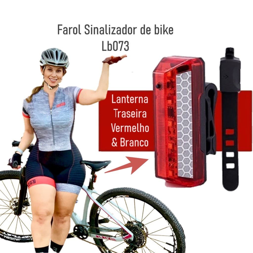 Luz traseira de bicicleta recarregável por USB com luz visível de 60 m e contas de luz LED