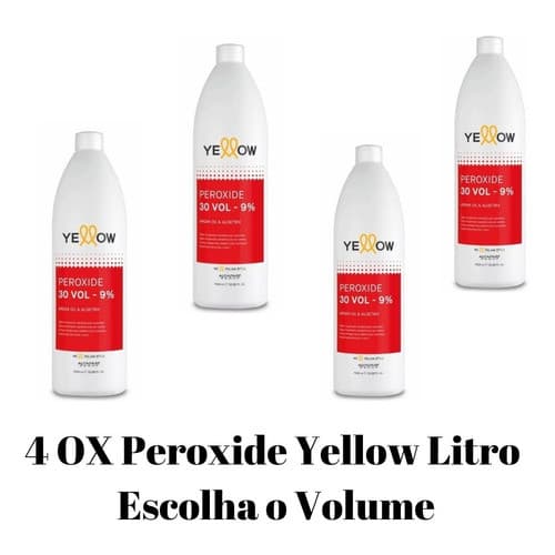 Kit 4 Água Oxigenada OX Peroxide Yellow By Alfaparf De 1 Litro