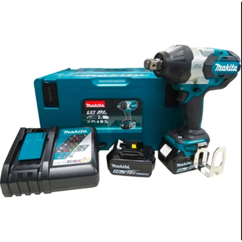 Chave de Impacto à Bateria 18V 34" DTW1001Z  2 Baterias 5Ah  Carregador Bivolt Makita