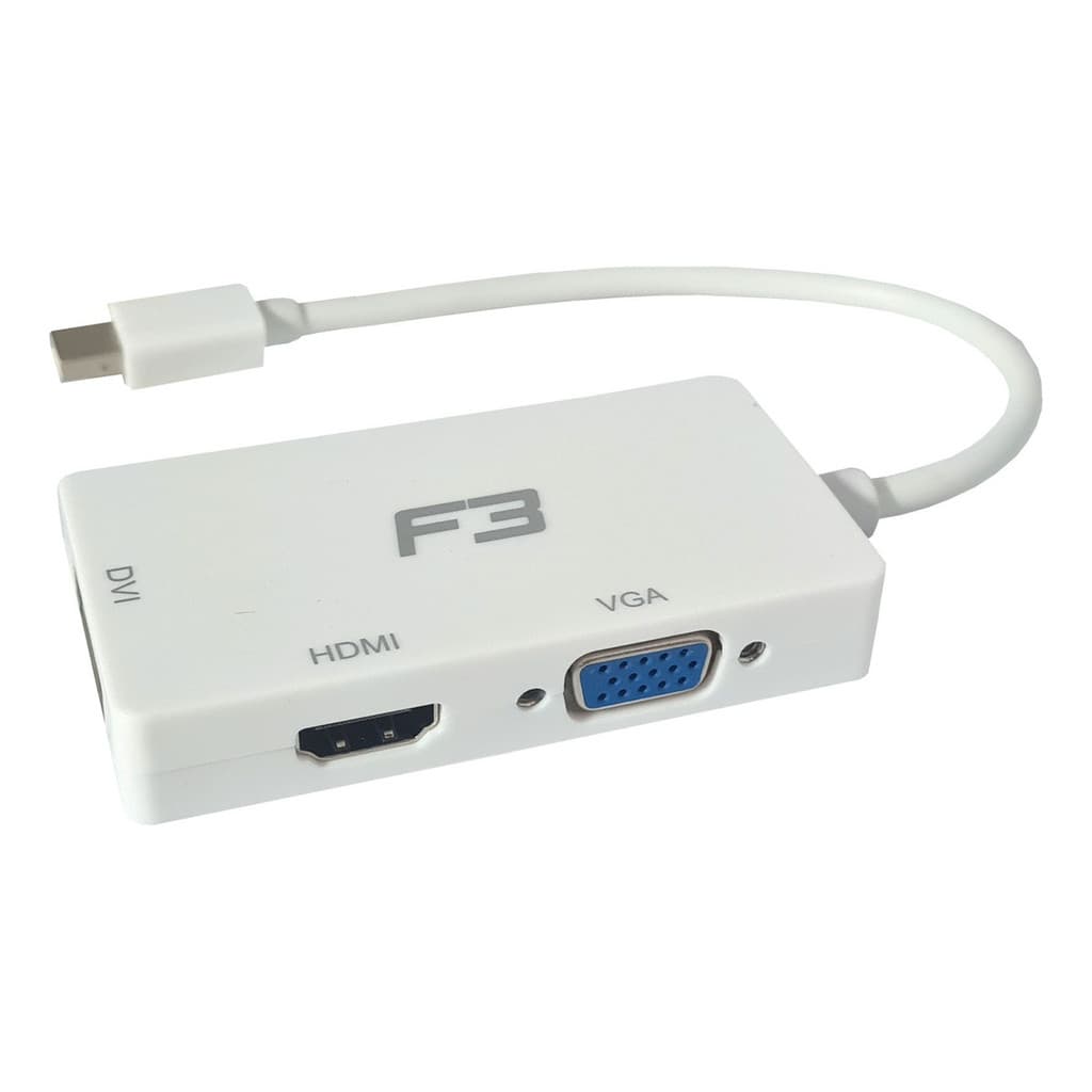 Cabo Adaptador Mini Displayport Para Dvi + Hdmi + Vga 3 Em 1