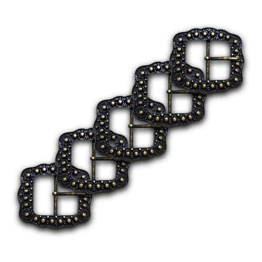 Kit 5 Fivelas De Metal Country Modelo Quadrado Ouro Velho