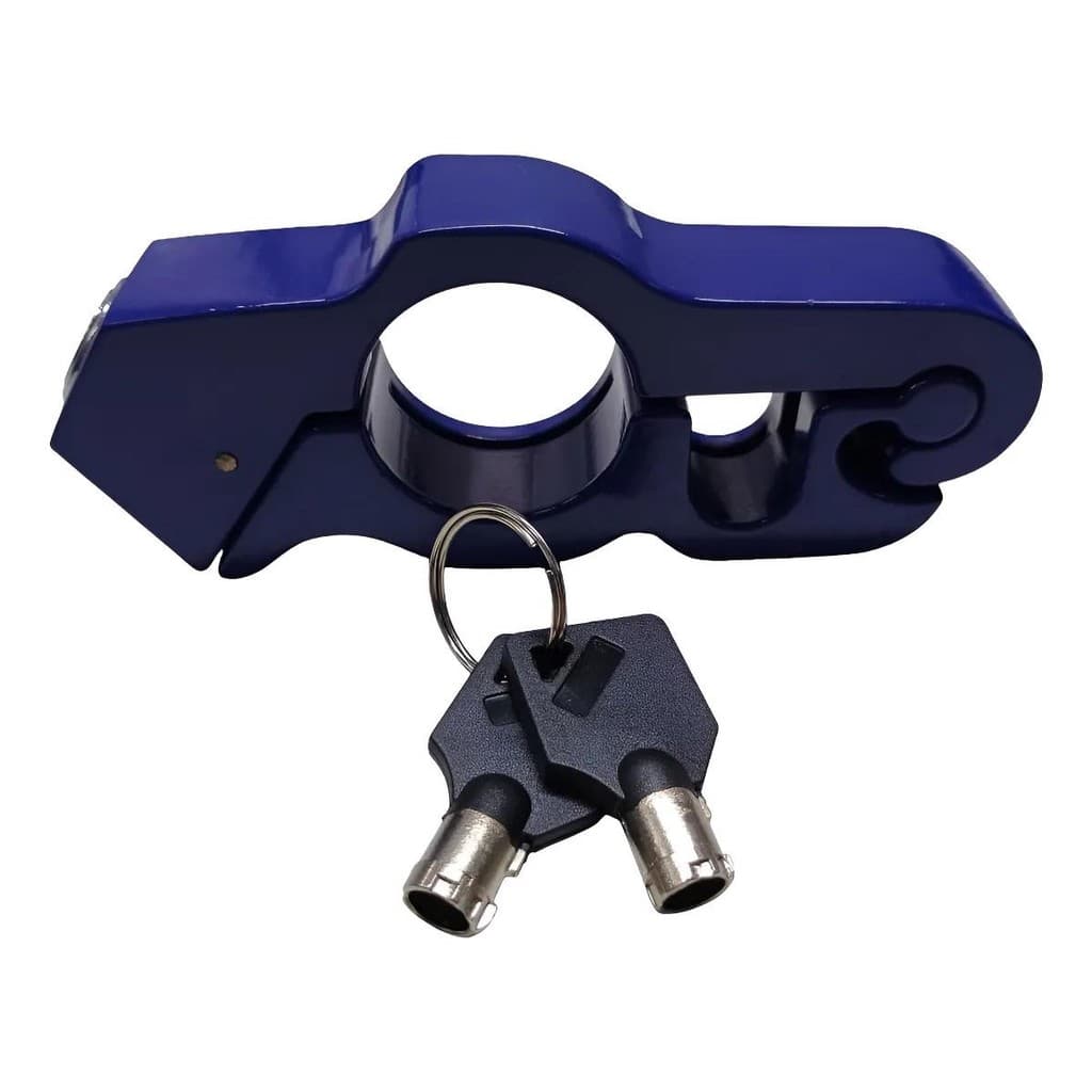 Trava Anti Furto Moto Manete Freio Acelerador Gp Tech  Aluminio Ultra Resistente Azul
