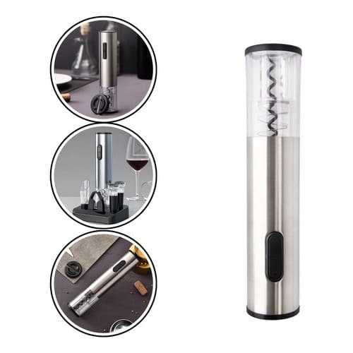 Kit Acessórios Para Vinho 5 Peças Preto E Prata