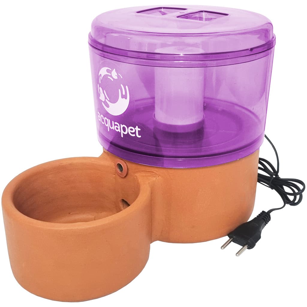 Bebedouro Cerâmica Barro Fonte Bivolt Cachorro Cães Gatos 4 Litros Rosa Acquapet