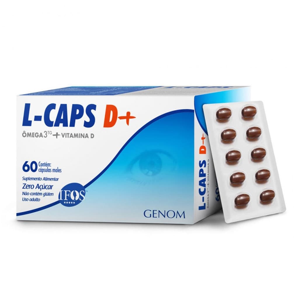 Suplemento Alimentar L-caps D+ com 60 Cápsulas Moles