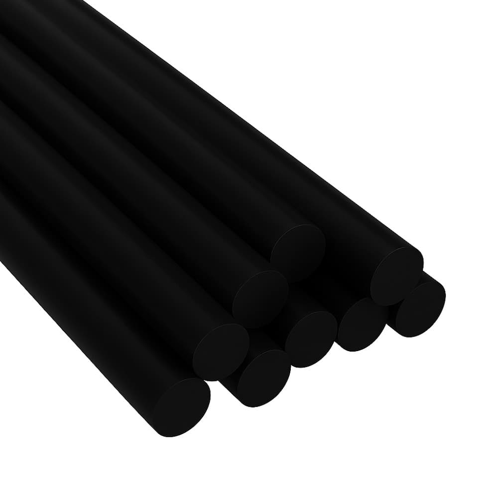 10 Refil Bastão De Cola Quente Fina 30cm x 7mm Preta Para Madeira EVA Papel Papelão