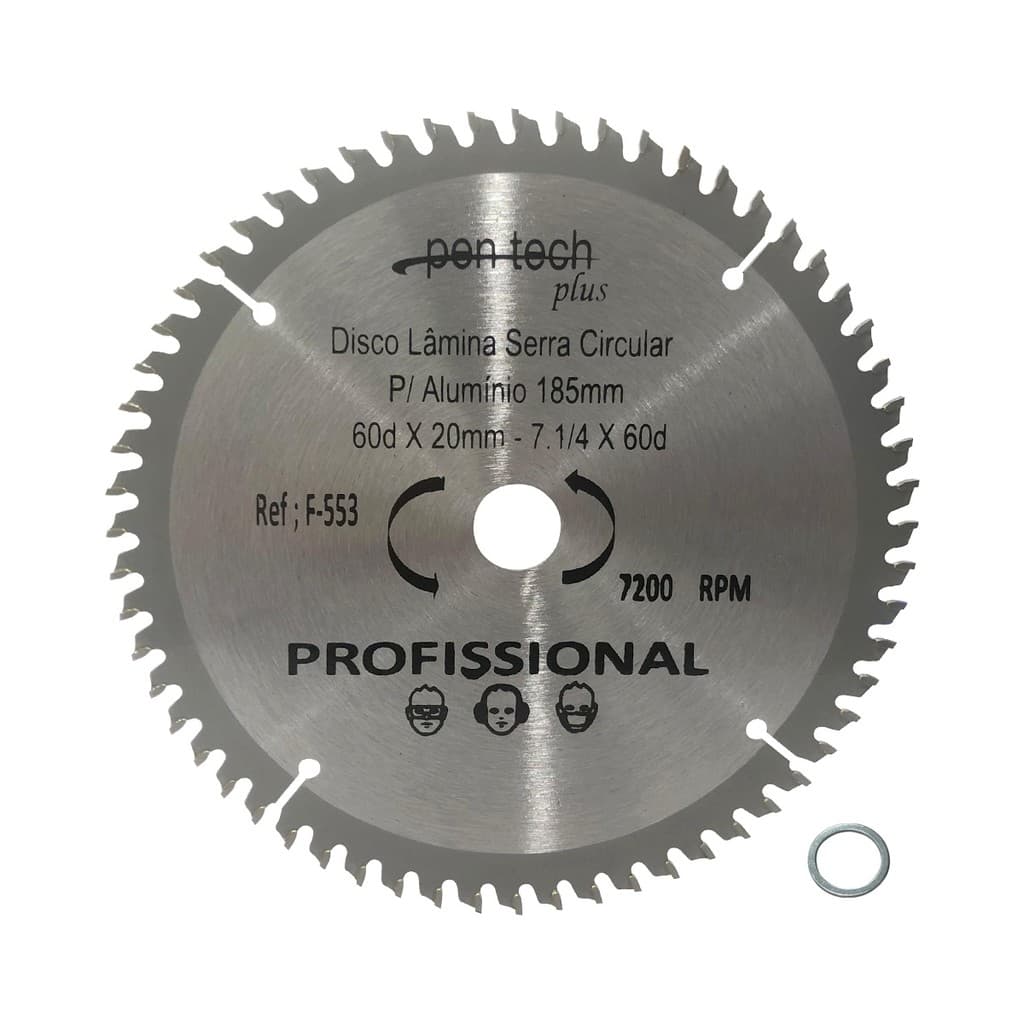 Disco Lamina Serra Circular P Aluminio 7.1/4 185mm 60 Dentes