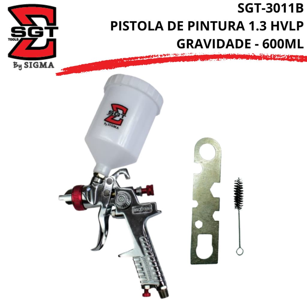 Pistola de Pintura 1.3 HVLP Gravidade- 600ml SGT-3011B