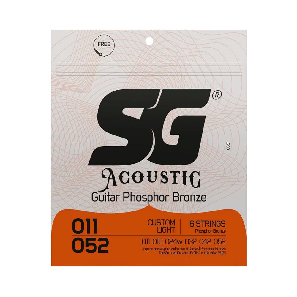 Corda SG P/ Violão Aço Phosphor/Bronze Custom Light 11/52 - EC0471