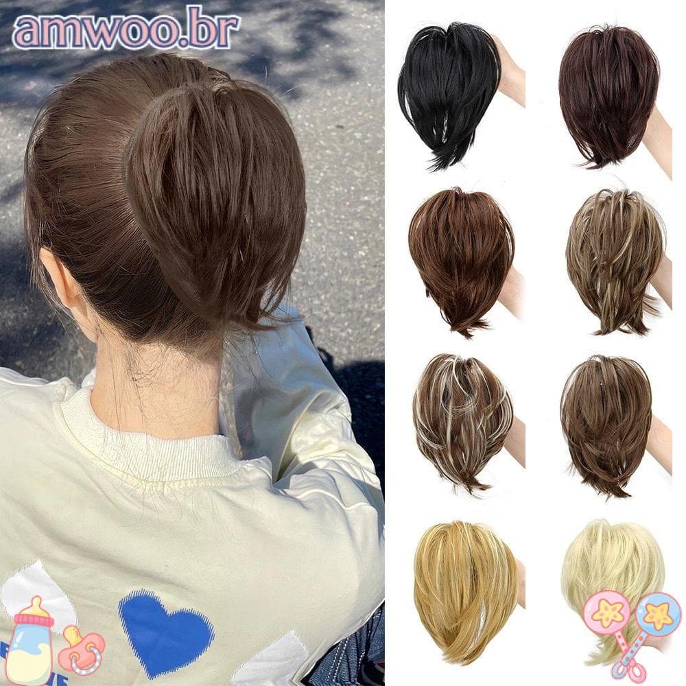 Elásticos De Cabelo Bagunçados AMWOO , Extensão De Rabo De Cavalo Bagunçado Coque Clipe De Garra , Sintético