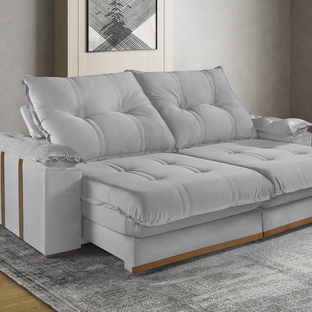 Sofá Retrátil e Reclinável 5 Lugares M-193 2,90m Molas Ensacadas Pillow Top Estofados Martins