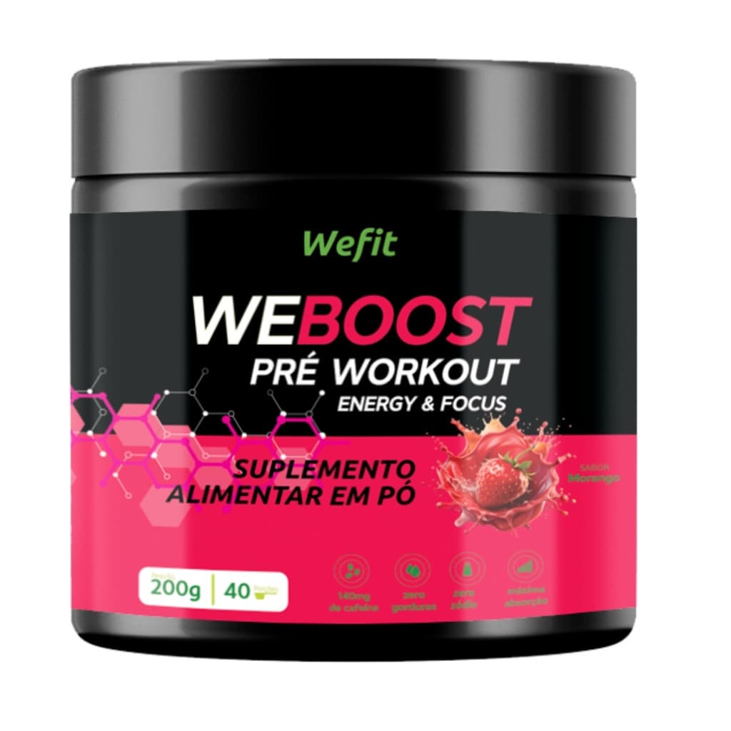 Pré-Treino Weboost Pote 200g Wefit Morango
