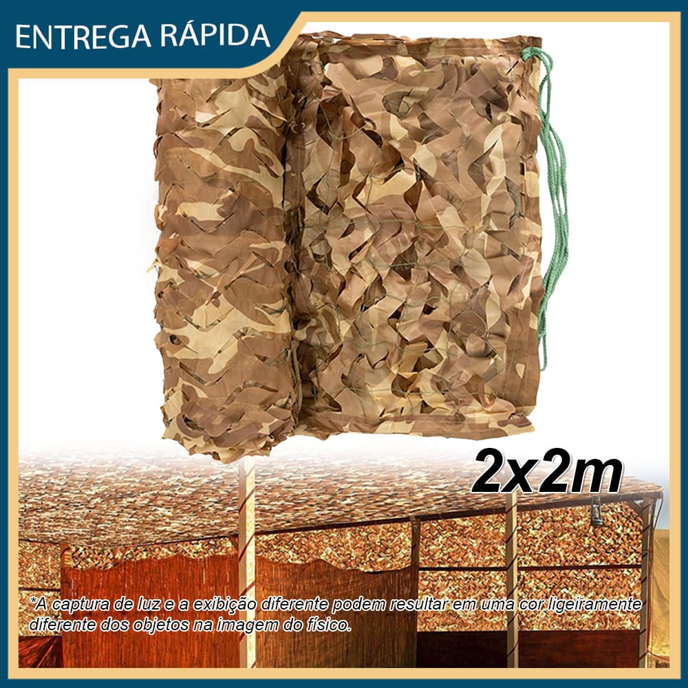 Rede de camuflagem para o deserto 2x2m Proteção solar para festa de caça campismo decoração exterior