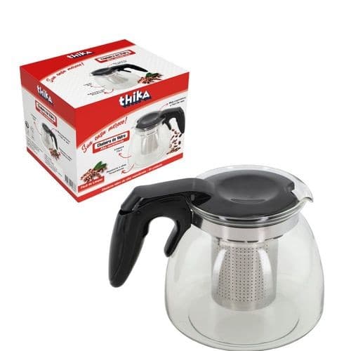 Bule Chaleira Vidro Super Resistente Difusor Desmontável 350ml Preta Café Chá