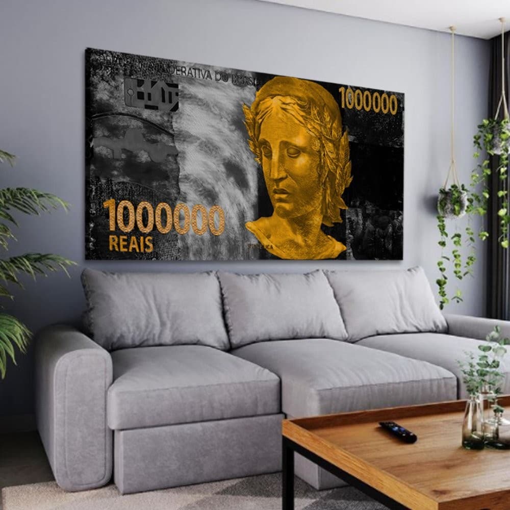 Quadro Decorativo GRANDE Alta Resolução Para Sala Quarto Escritório Quadro Um Milhão de Reais