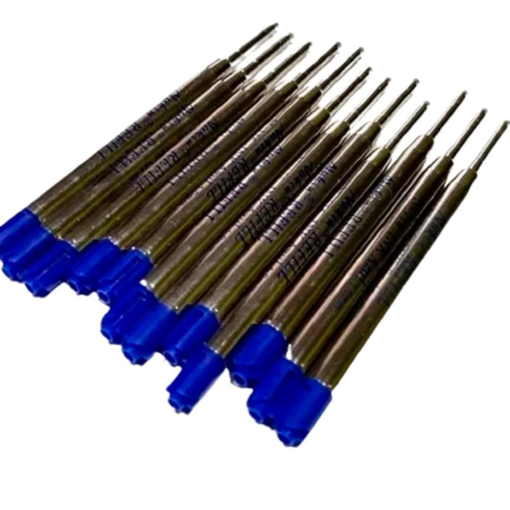 12 Cargas Refil para Caneta Mont Blanc Parke Carga Ballpoint M Azul Esferográfica