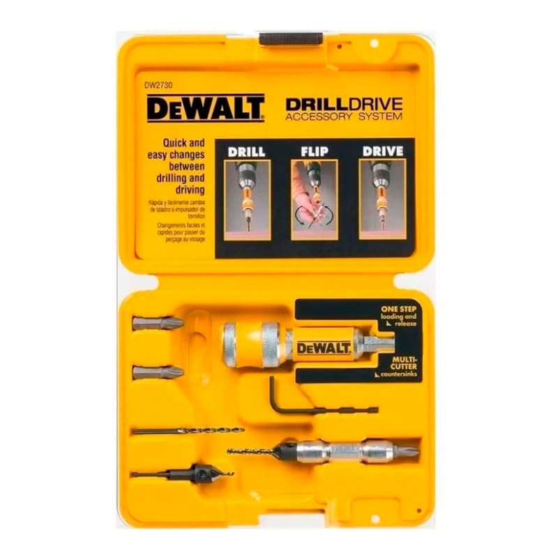 Kit Para Parafusadeira Furar E Parafusar 8 Peças Dewalt Dw2730